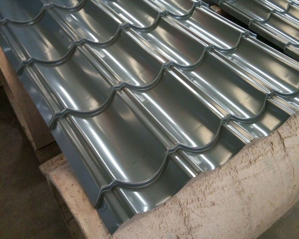 Gray Steel 0.4mm Galvanized Roofing Sheet Glazed Tile Type 28-207-828mm